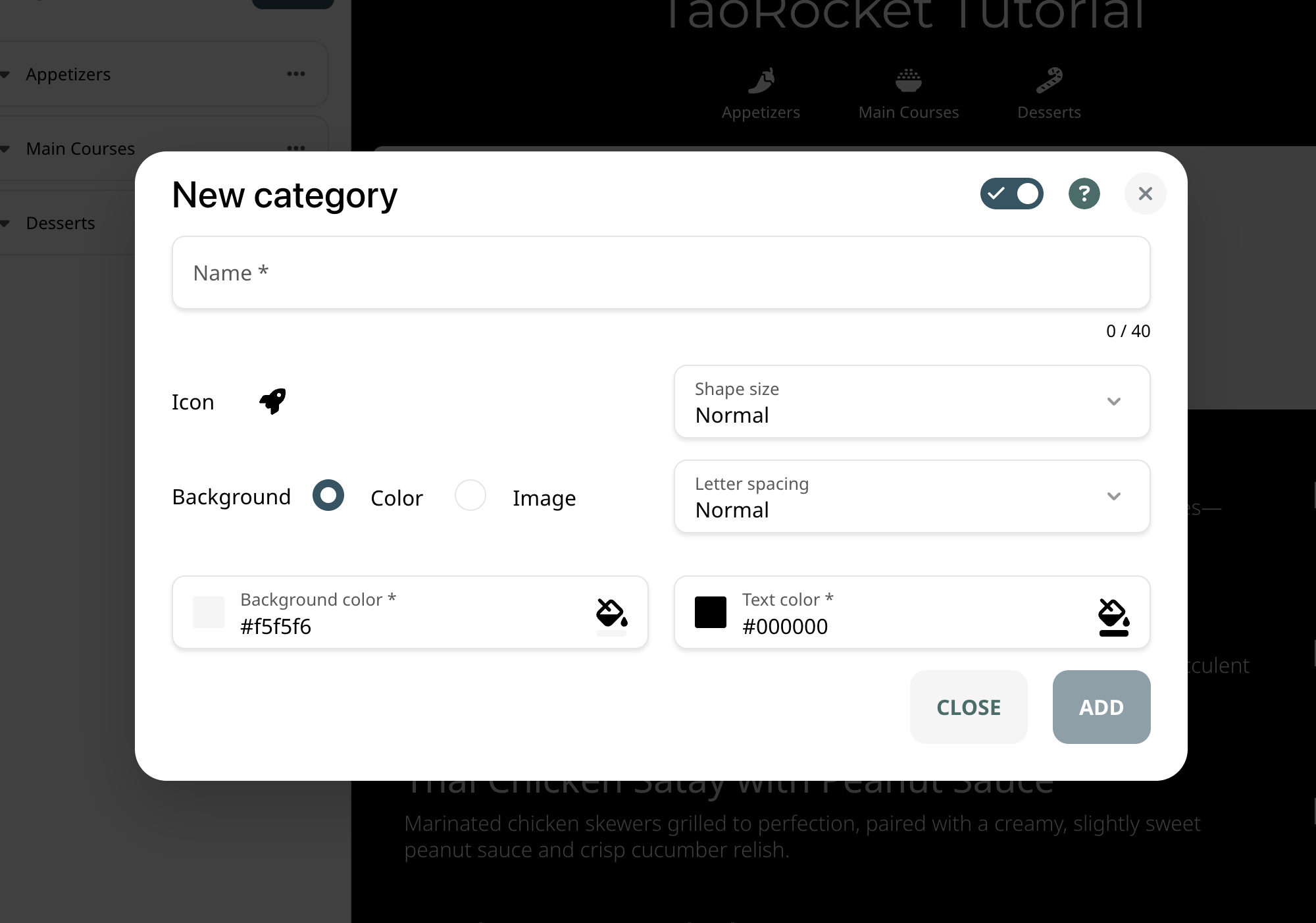 New category form
