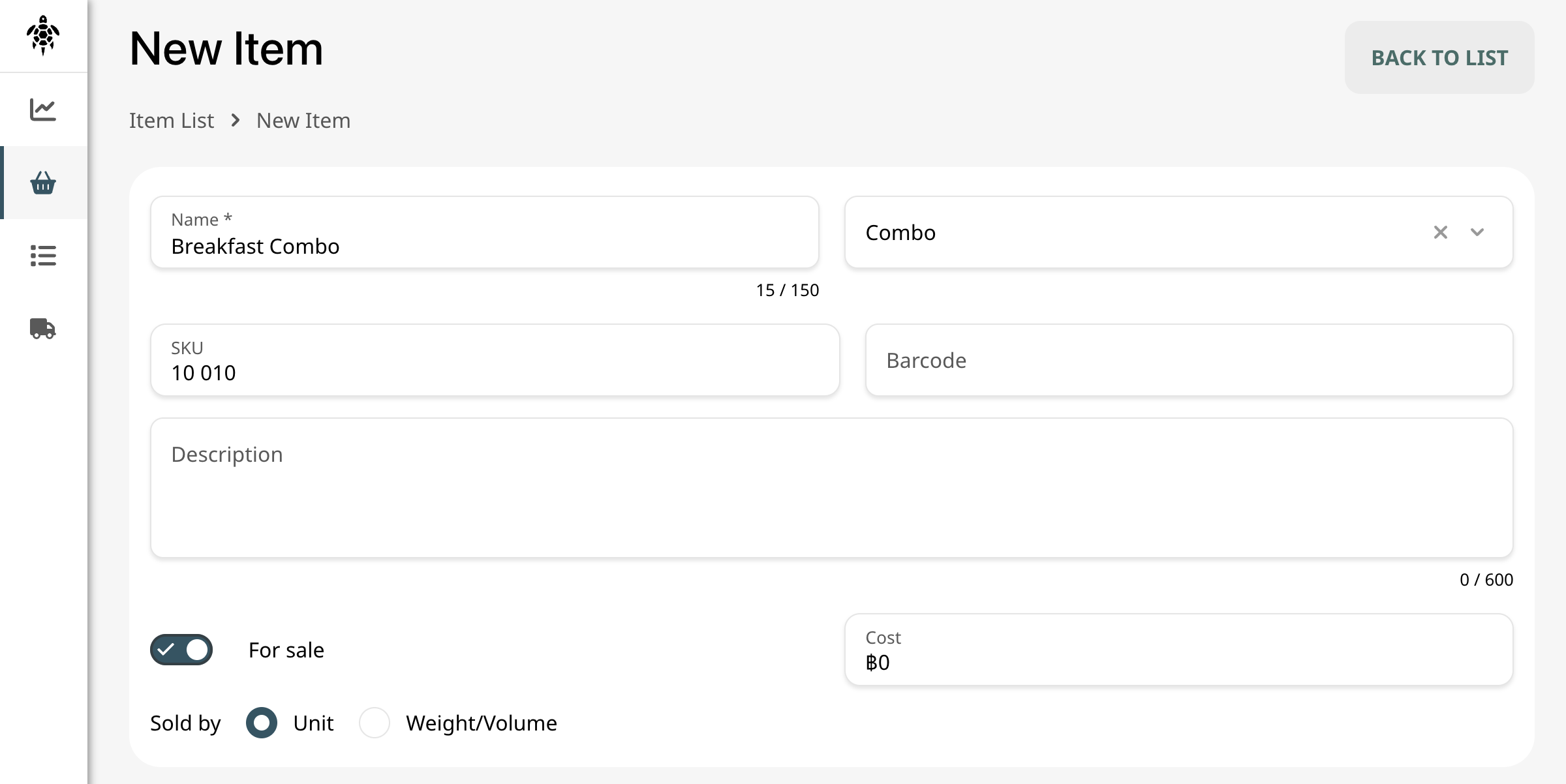 Company item form