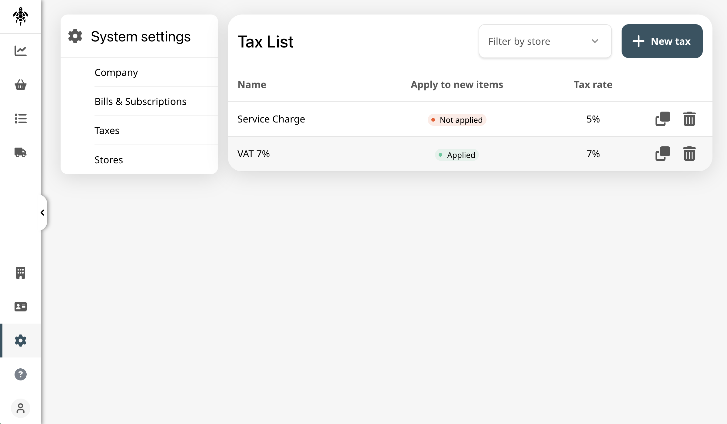 Tax example list